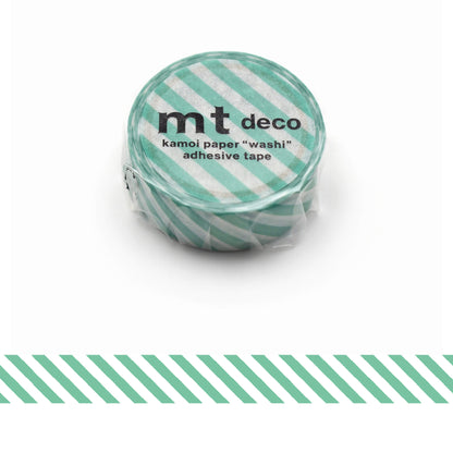 mt deco Washi Tape - Stripe - Emerald Gree [15mm] [Washi Tejp]