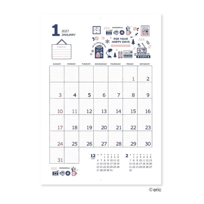 Shinnippon Calendar × Eric Small Things Wall Calendar 2027