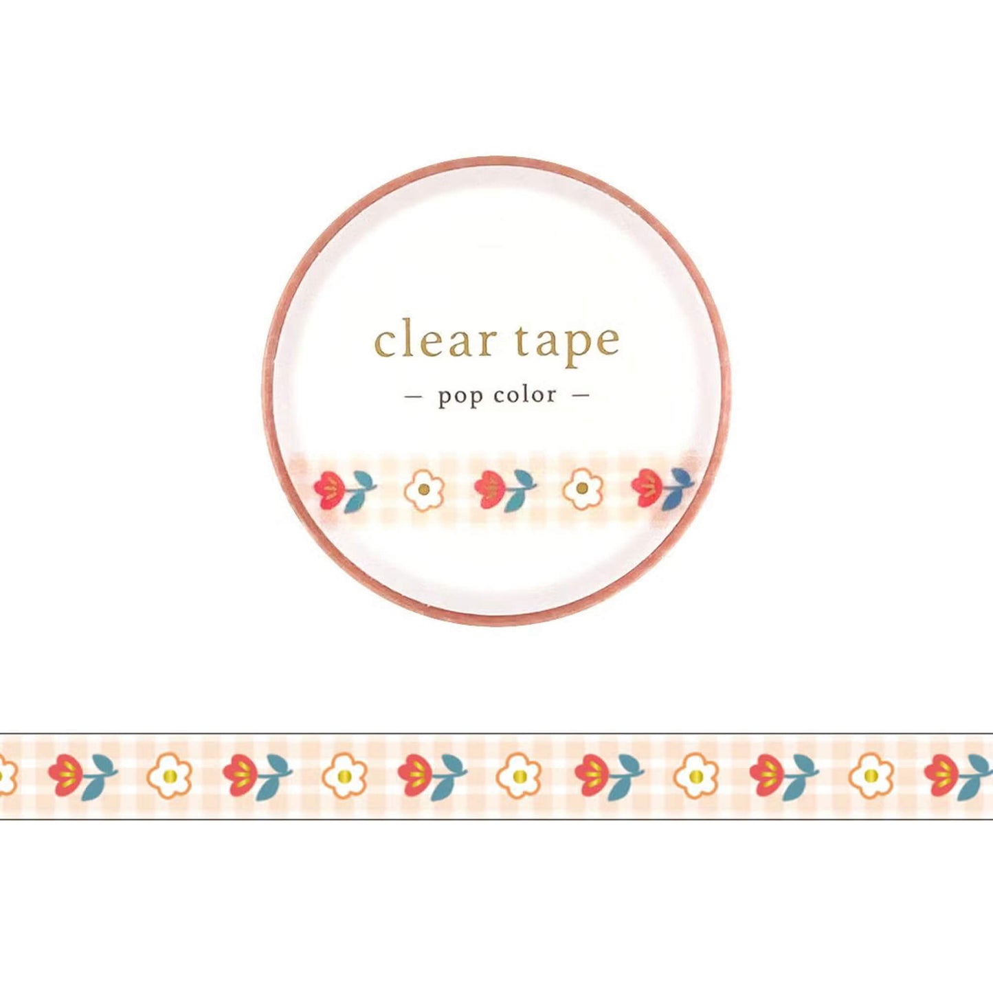 Mind Wave Clear Tape [7mm Width] Pop Color - Flower 1