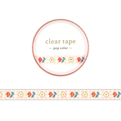 Mind Wave Clear Tape [7mm Width] Pop Color - Flower 1
