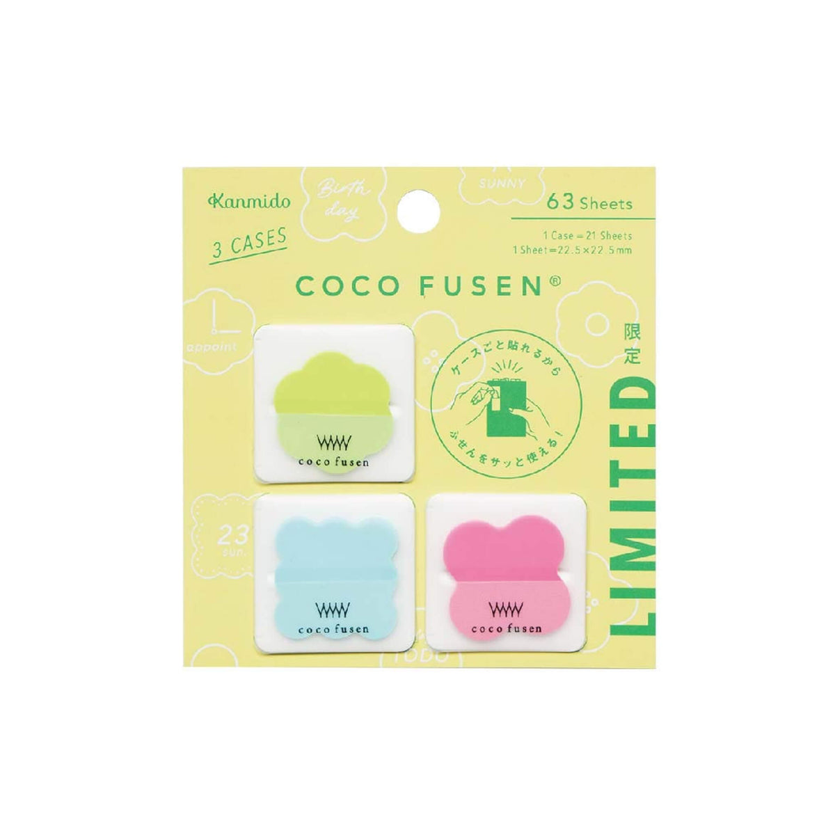Kanmido Coco Fusen Die-Cut Sticky Notes Limited Edition - Flower