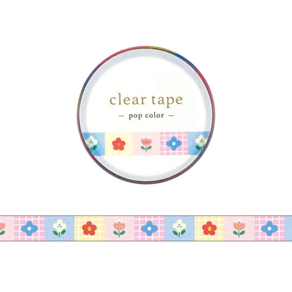 Mind Wave Clear Tape [7mm Width] Pop Color - Flower 2 [PET-filmtape]