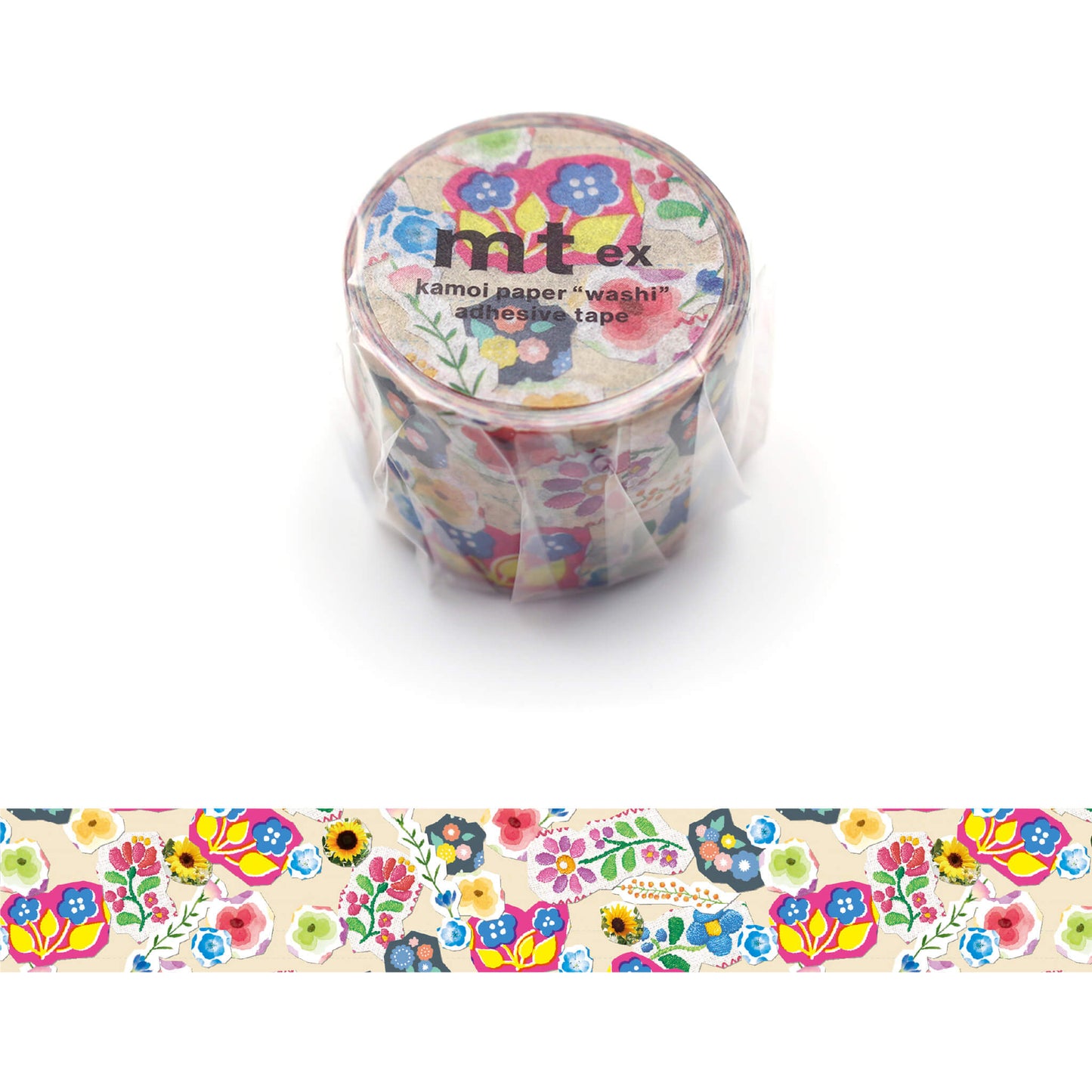 mt ex Washi Tape - Flower Sticker Collage [30mm] [Washi Tejp]
