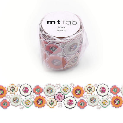mt fab Die-Cut Washi Tapa - Flower & Pearl [45mm] [Washi Tejp]