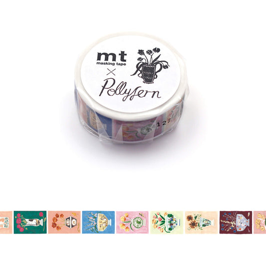 mt × Polly Fern Washi Tape - Flower [15mm] [Washi Tejp]