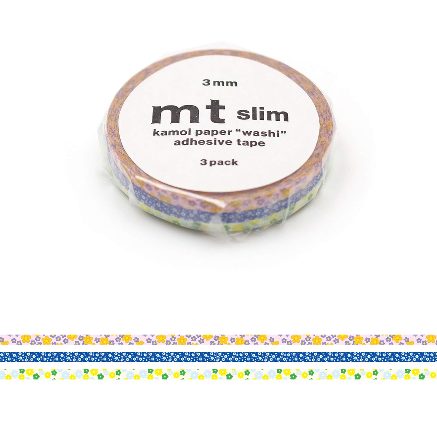 mt slim 3mm Washi Tape Set of 3 - Flower [3mm] [Washi Tejp]