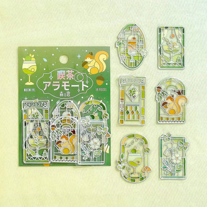 BGM 3D Clear Flake Sticker Café à la Mode・Traveling Windows - Forest
