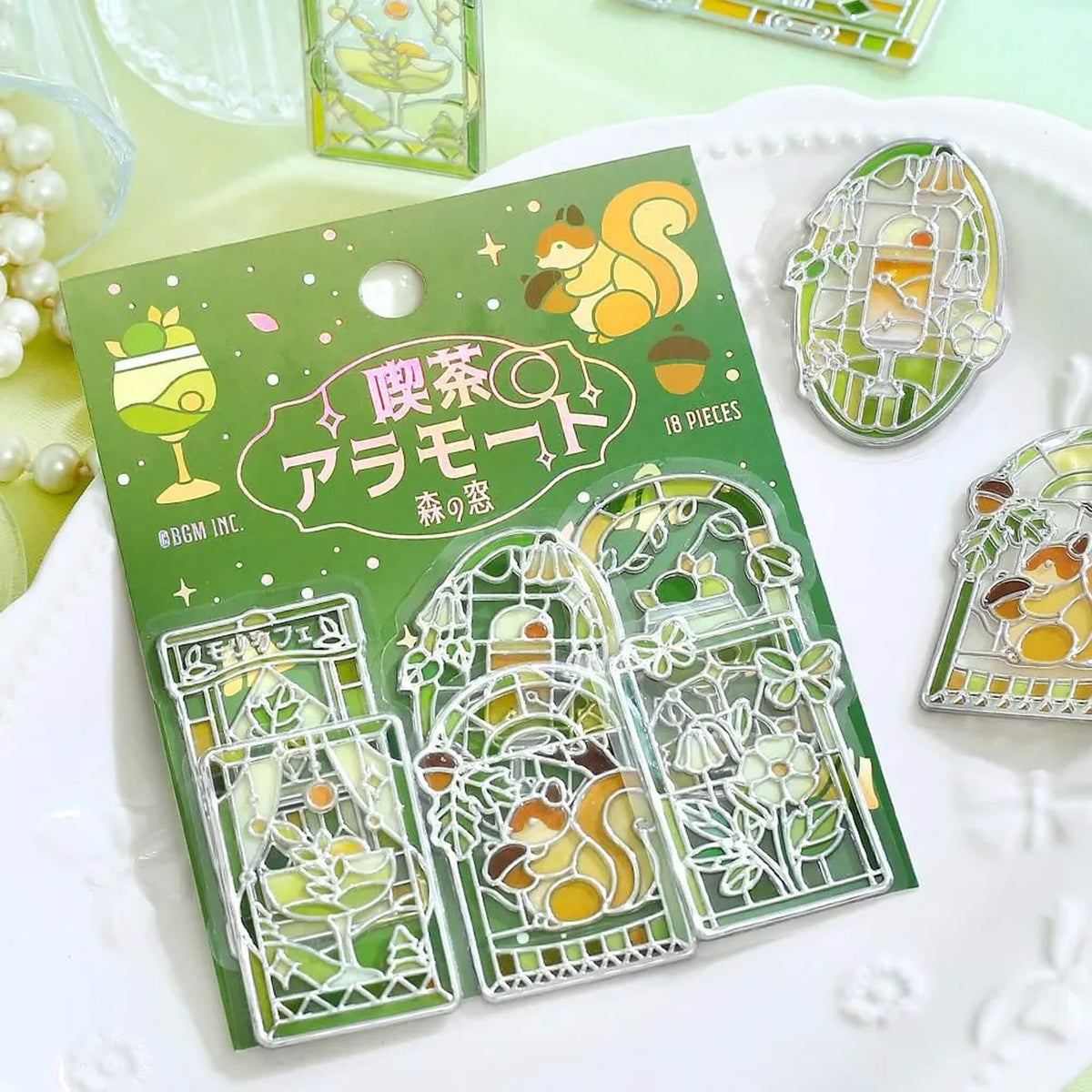 BGM 3D Clear Flake Sticker Café à la Mode・Traveling Windows - Forest