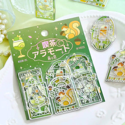 BGM 3D Clear Flake Sticker Café à la Mode・Traveling Windows - Forest