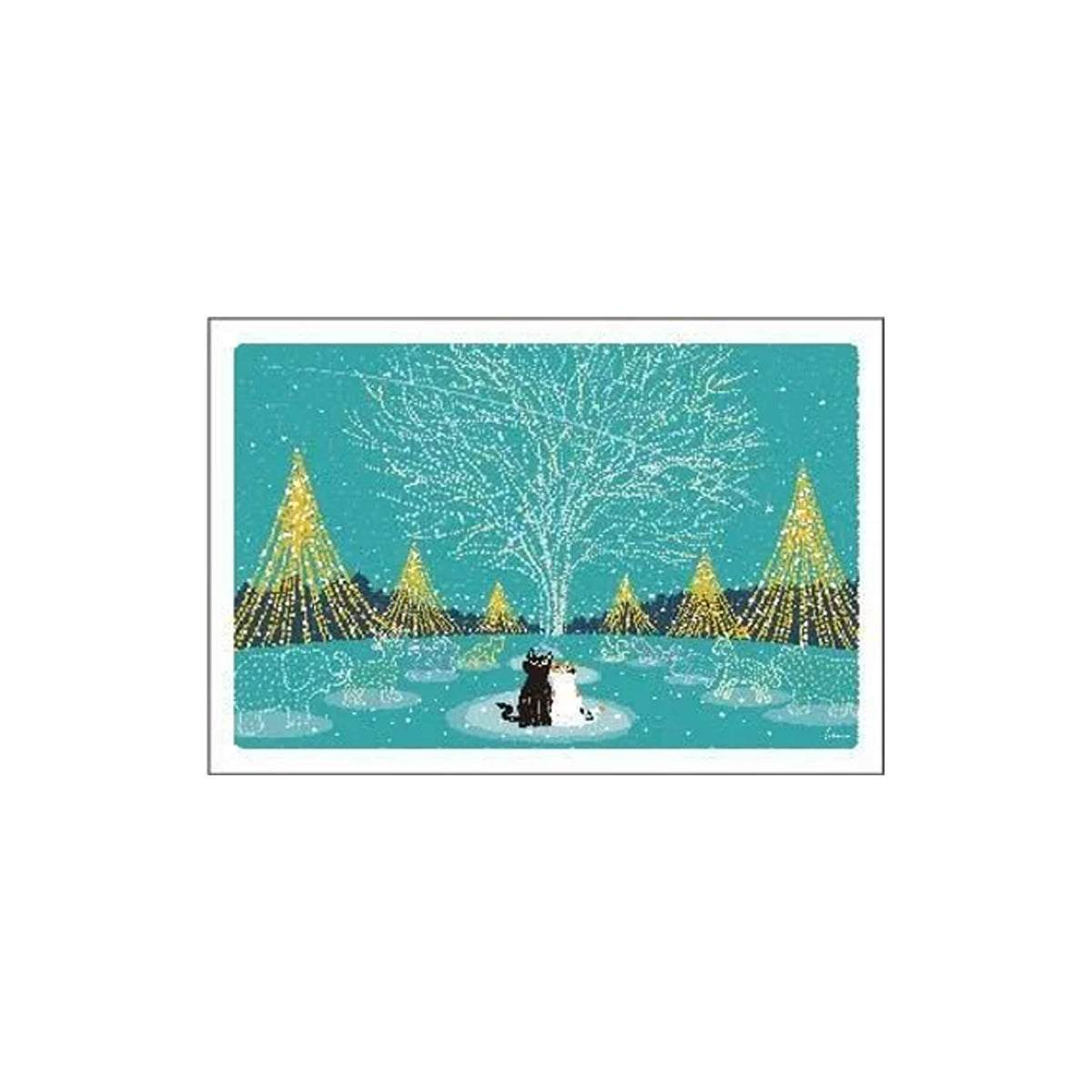 Active Corporation × Toshinori Mori Tabineko Winter Postcard - Forest Illuminations