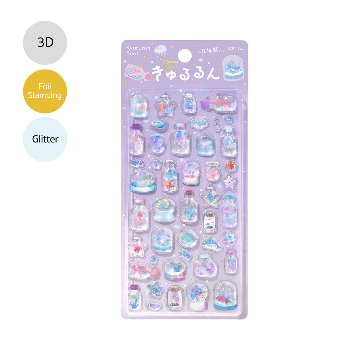 BGM Kyururun 3D Sticker 2026 Summer Limited - Fragments of the Sea [Klistermärkeark]