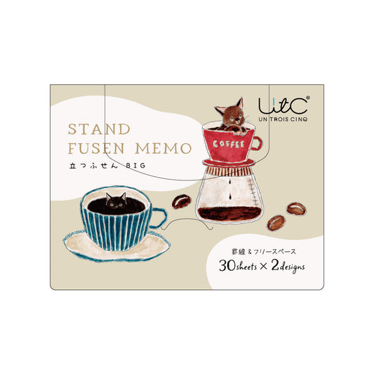 Hisago × Tocoro Comugi Standing Sticky Notes Big - Freshly Brewed Coffee Cat [Självhäftande anteckningslappar]