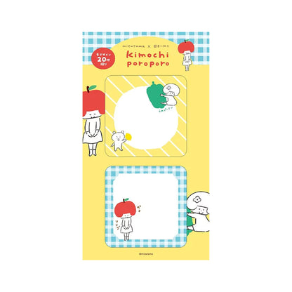 Furukawa Shiko × Mizutama Kimochi Poroporo Sticky Notes - Fruits & Vegetables [Självhäftande anteckningslappar]
