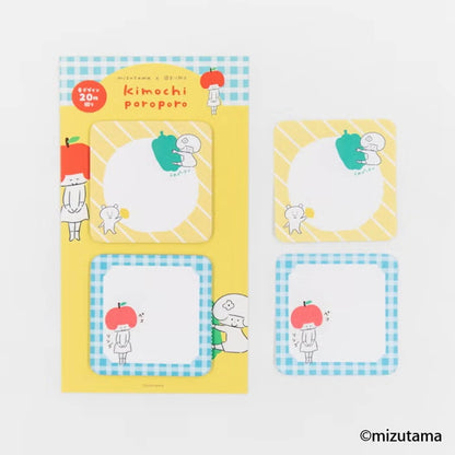 Furukawa Shiko × Mizutama Kimochi Poroporo Sticky Notes - Fruits & Vegetables [Självhäftande anteckningslappar]