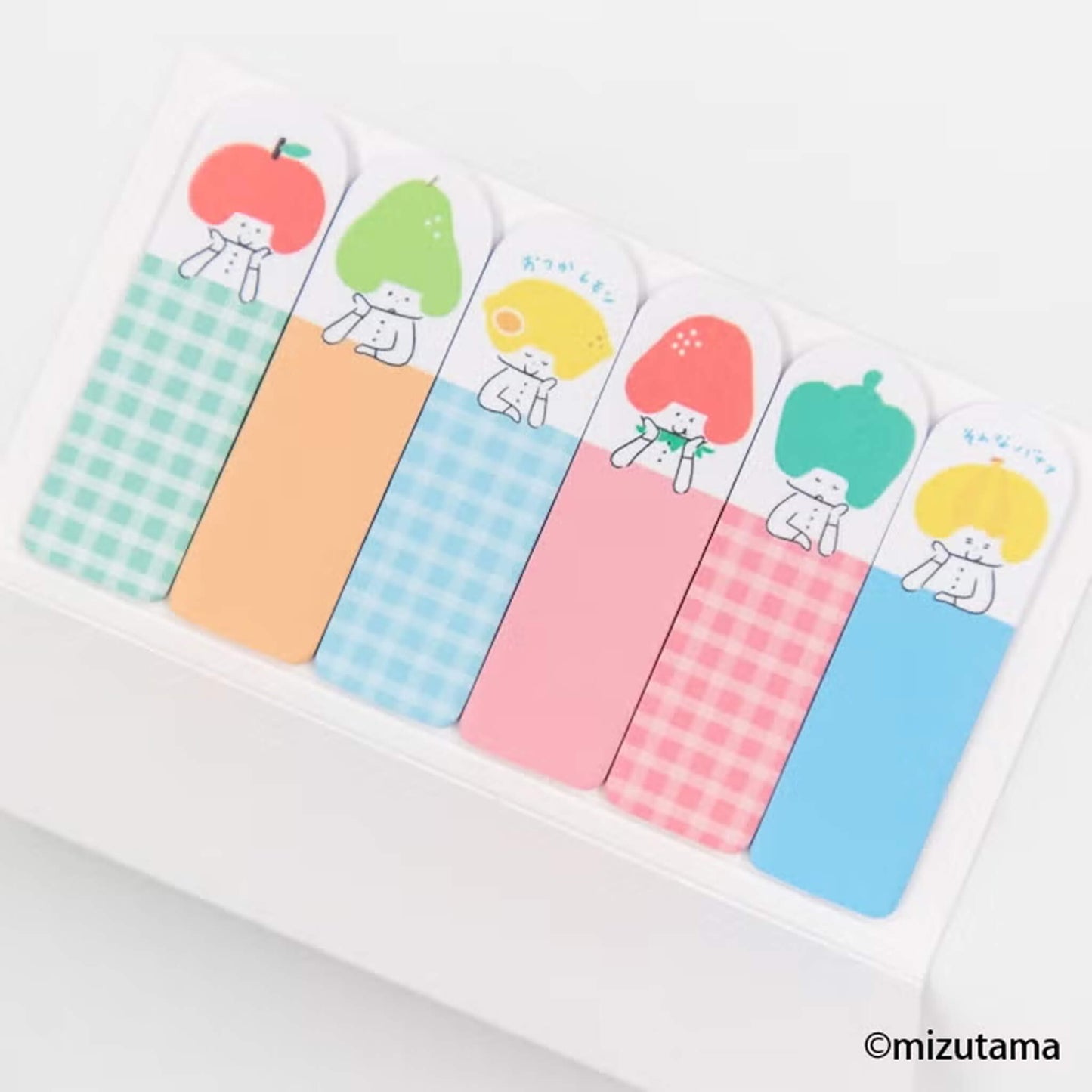 Furukawa Shiko × Mizutama Kimochi Poroporo Sticky Note Tabs - Fruits & Vegetables [Självhäftande anteckningslappar]