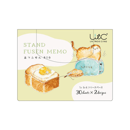 Hisago × Tocoro Comugi Standing Sticky Notes Big - Golden Toast Cat [Självhäftande anteckningslappar]