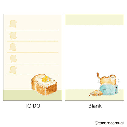 Hisago × Tocoro Comugi Standing Sticky Notes Big - Golden Toast Cat [Självhäftande anteckningslappar]