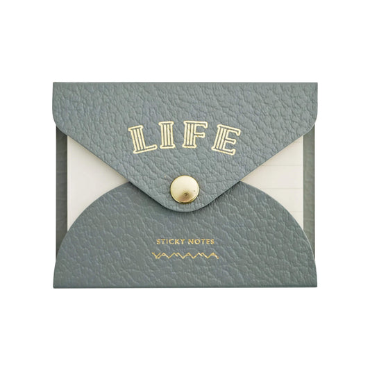 Life × YAMAMA Sticky Notes with Cover - Gray / Blank + Ruled