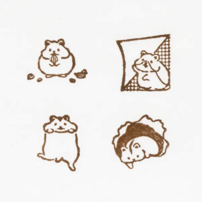 NB Wooden Stamp Mischief in the Margin - Hamster
