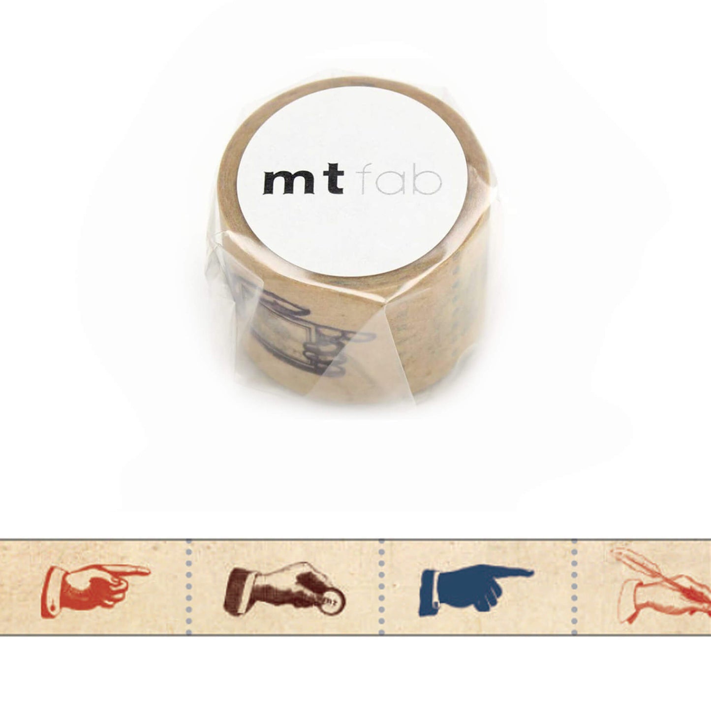 mt fab Perforated Washi Tape - Hands [25mm] [Washi Tejp]