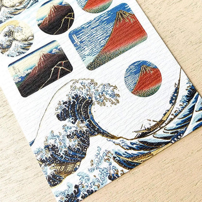 Cozyca Hyogensha Washi Sticker Sheet - Hokusai [Klistermärkeark]