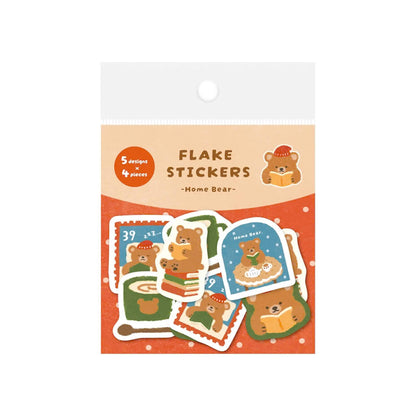 Furukawa Shiko Washi Flake Sticker - Home & Bear [Winter 2026 Limited Edition]