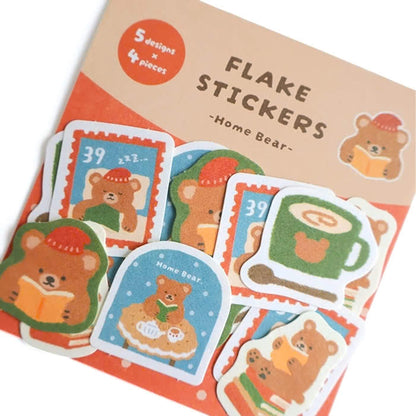 Furukawa Shiko Washi Flake Sticker - Home & Bear [Winter 2026 Limited Edition]