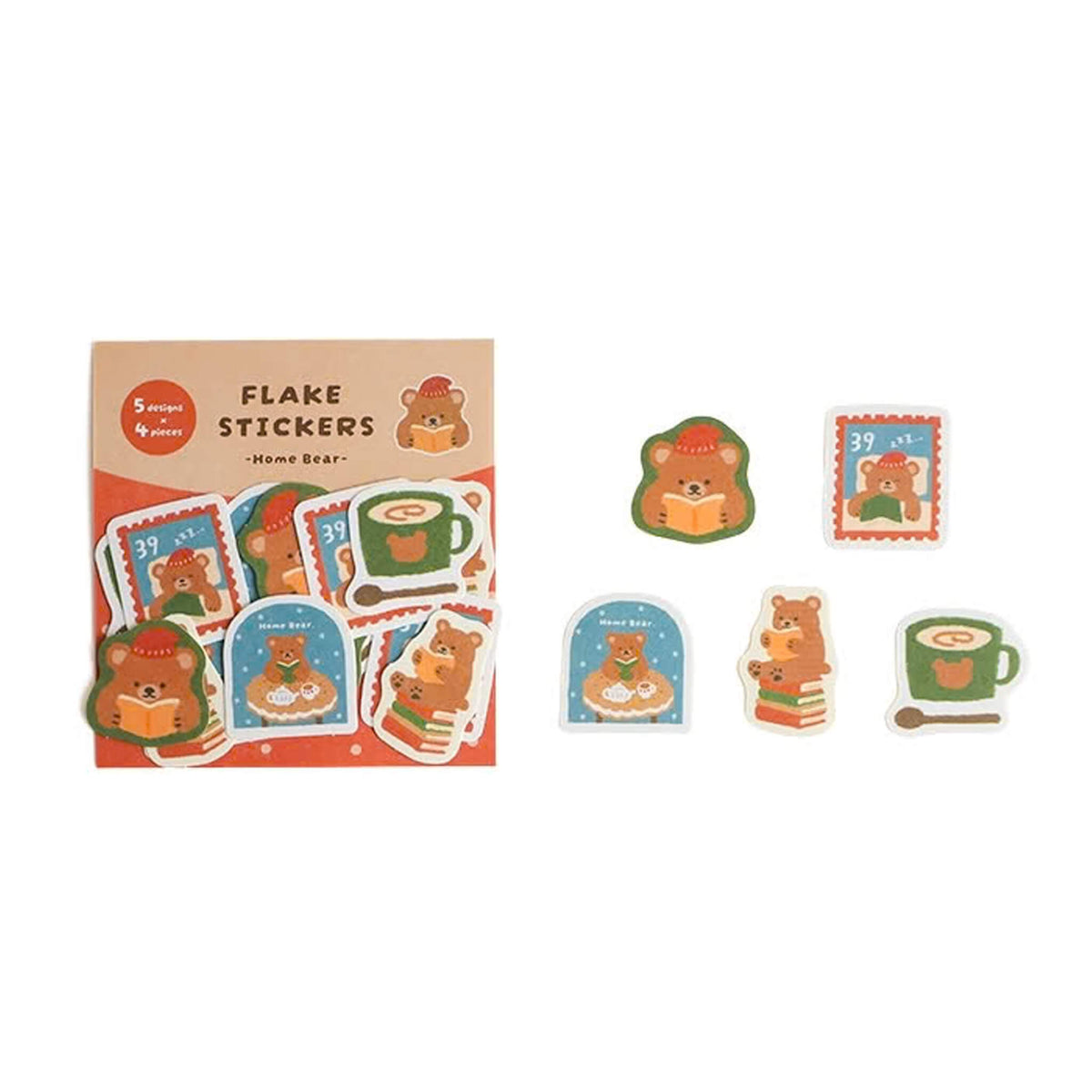 Furukawa Shiko Washi Flake Sticker - Home & Bear [Winter 2026 Limited Edition]
