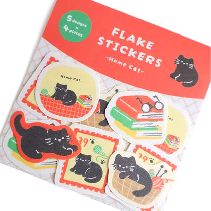 Furukawa Shiko Washi Flake Sticker - Home & Cat [Winter 2026 Limited Edition] [Flak-klistermärke]