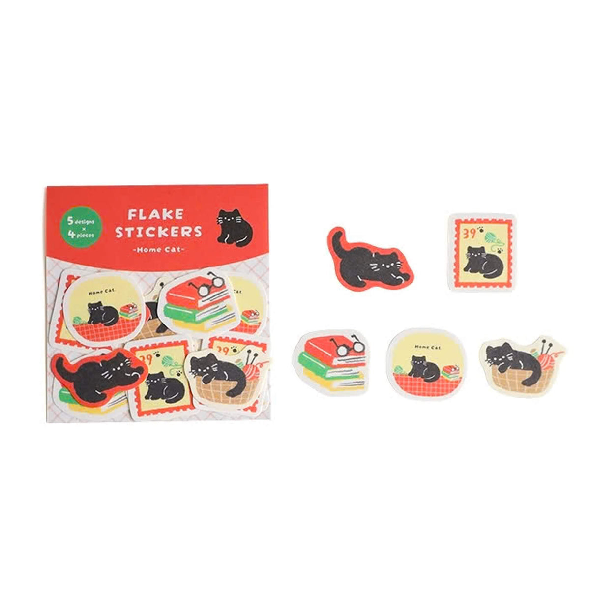 Furukawa Shiko Washi Flake Sticker - Home & Cat [Winter 2026 Limited Edition] [Flak-klistermärke]