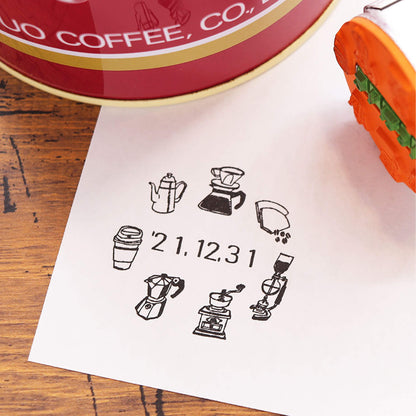 36 Sublo × Hoshino Shiho Rotating Date Stamp - Coffee Goods