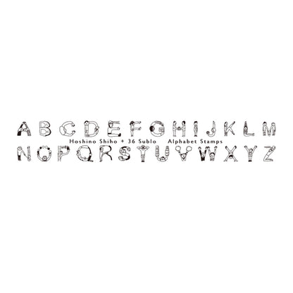 36 Sublo × Hoshino Shiho Alphabet Rubber Stamp Set