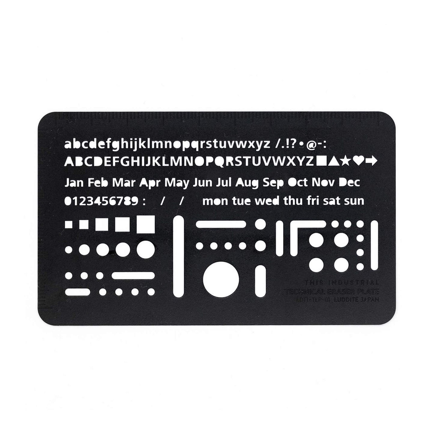 Luddite THIS INDUSTRIAL Technical Eraser Plate & Stencil Ruler