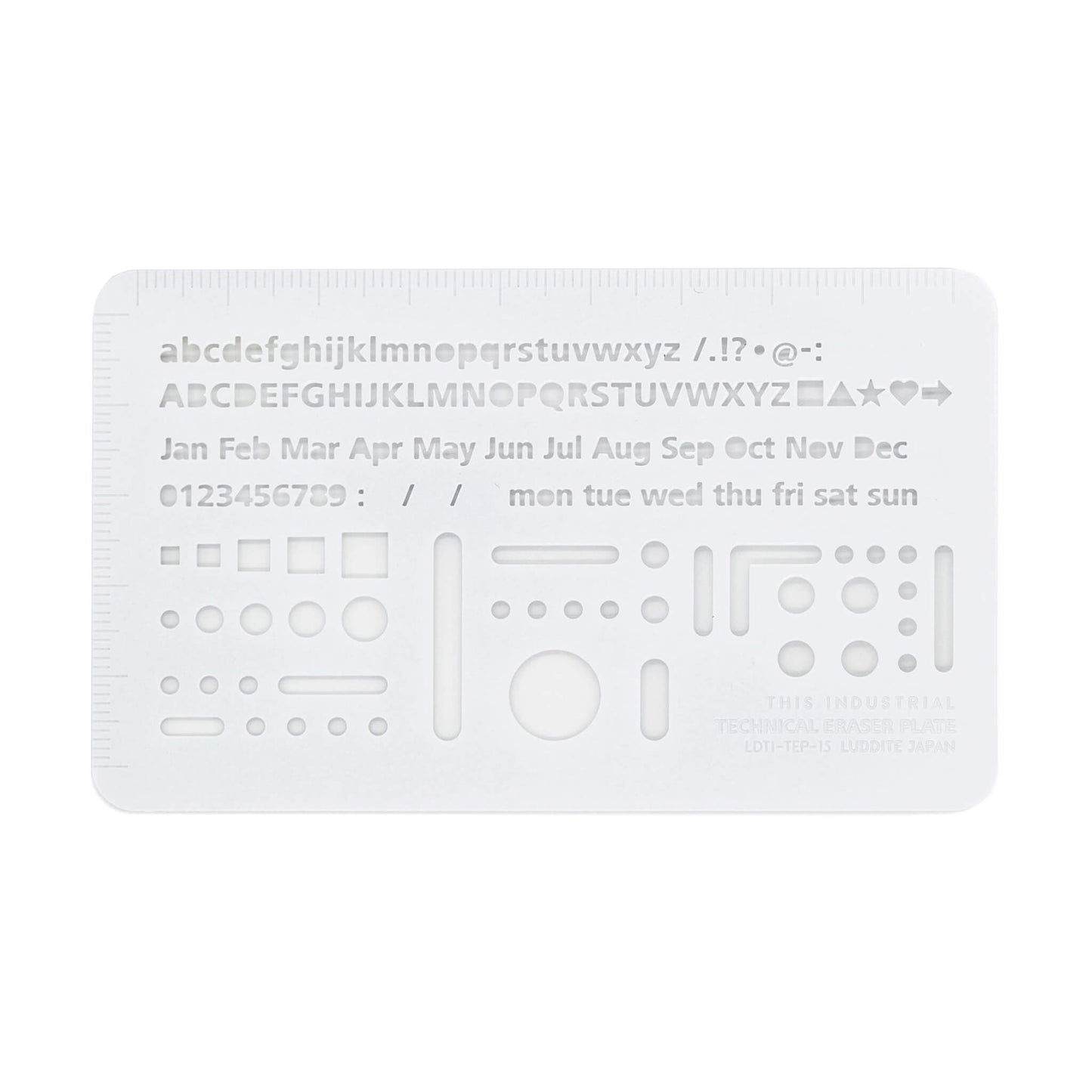 Luddite THIS INDUSTRIAL Technical Eraser Plate & Stencil Ruler