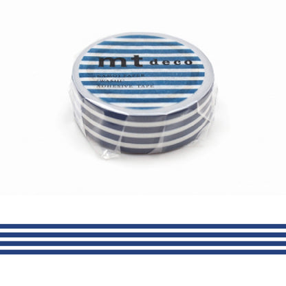 mt deco Washi Tape - Border - Indigo [15mm] [Washi Tejp]