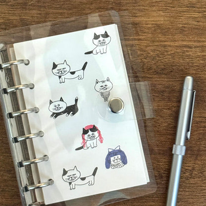 Mizushima × Keiko Shibata JIZAI Clear Stamp Box - Motif Set Cats and Wigs