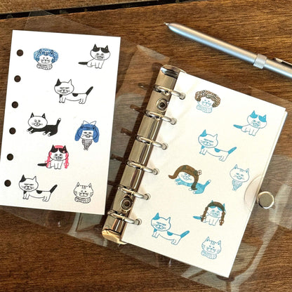 Mizushima × Keiko Shibata JIZAI Clear Stamp Box - Motif Set Cats and Wigs