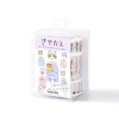 Bande Washi Sticker Roll Set - Kisekae - Cat Pajama Party
