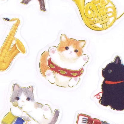 NB Mattari Animals Sticker Sheet - Kitten × Music