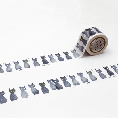 mt × minä perhonen Washi Tape - Kuro Neko [35mm] [Washi Tejp]