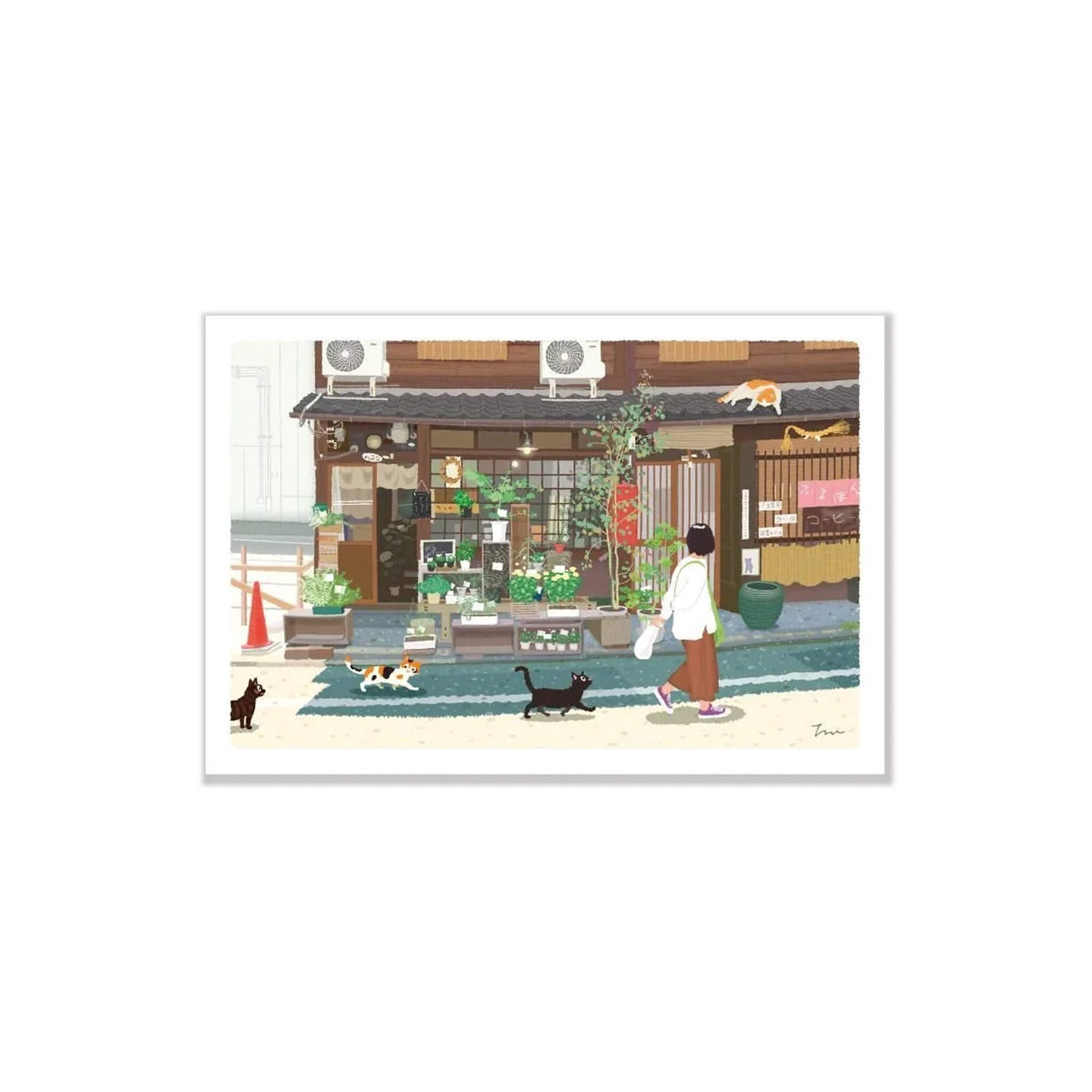 Active Corporation × Toshinori Mori Tabineko Summer Postcard - Kyoto Flower Shop