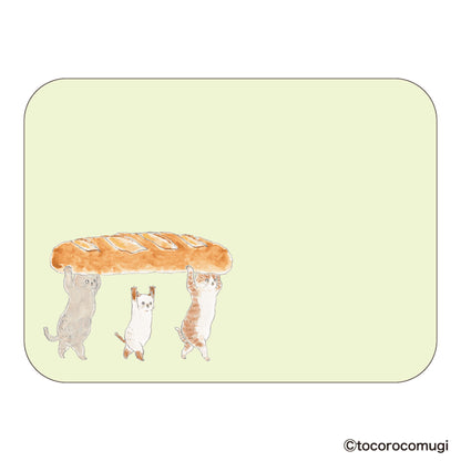 Hisago × Tocoro Comugi Pita Strong-Hold Sticky Notes L - Baguette Cat [Självhäftande anteckningslappar]