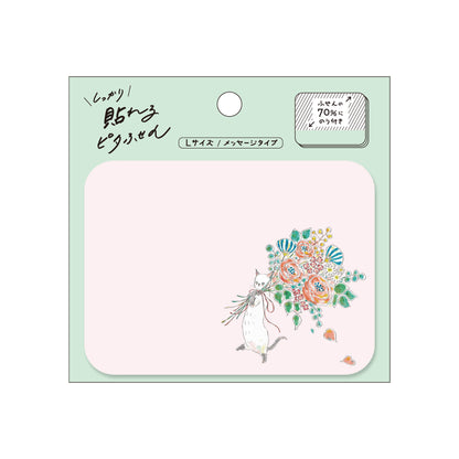 Hisago × Tocoro Comugi Pita Strong-Hold Sticky Notes L - Bouquet Cat [Självhäftande anteckningslappar]