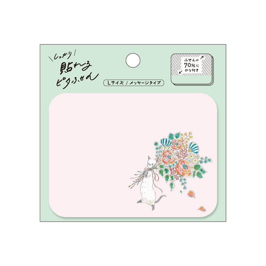Hisago × Tocoro Comugi Pita Strong-Hold Sticky Notes L - Bouquet Cat [Självhäftande anteckningslappar]