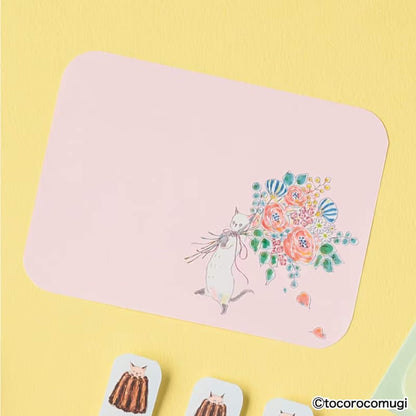 Hisago × Tocoro Comugi Pita Strong-Hold Sticky Notes L - Bouquet Cat [Självhäftande anteckningslappar]