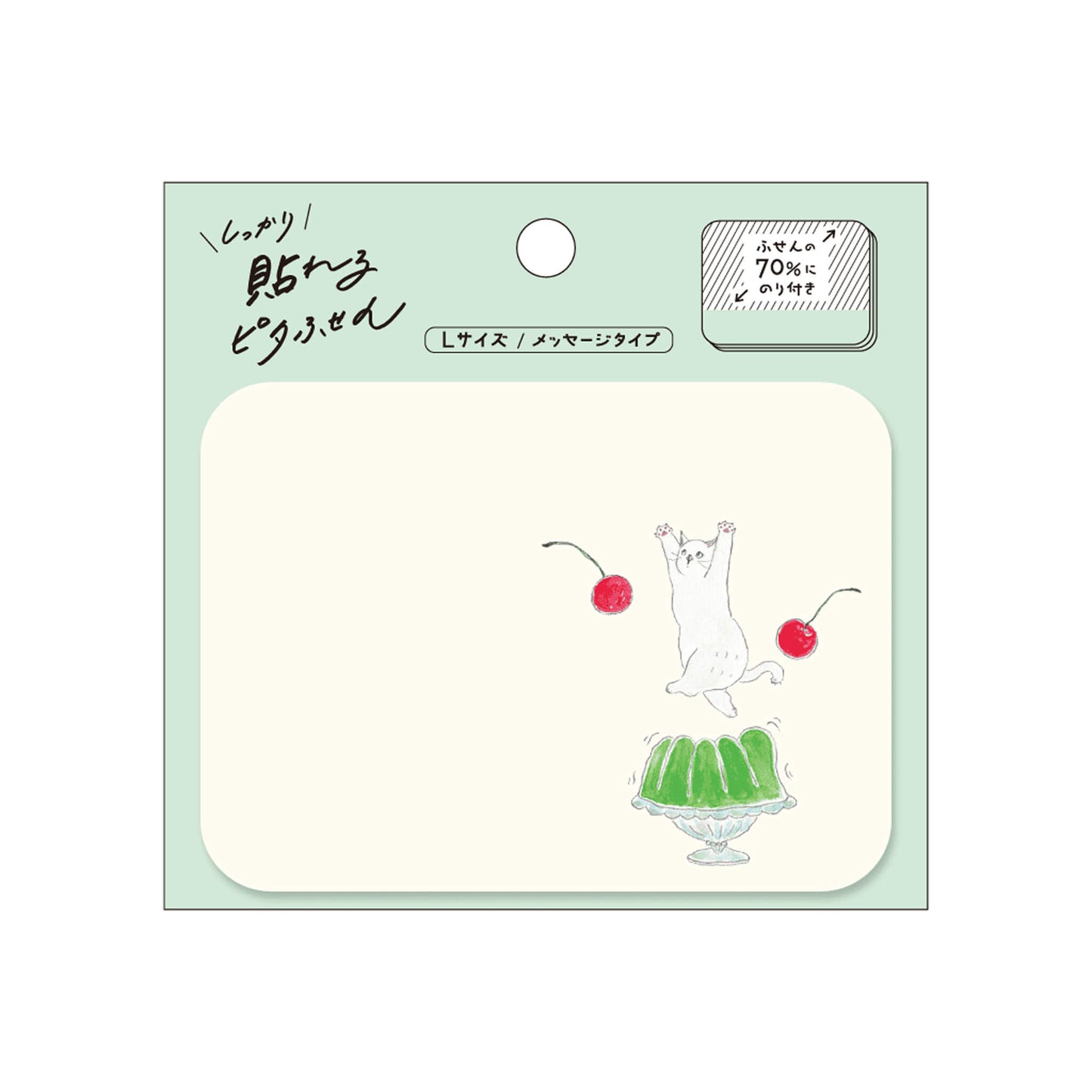 Hisago × Tocoro Comugi Pita Strong-Hold Sticky Notes L - Kissaten Jelly Cat [Självhäftande anteckningslappar]