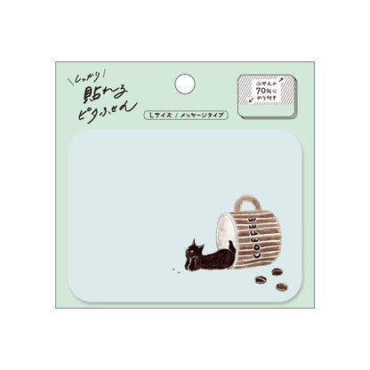 Hisago × Tocoro Comugi Pita Strong-Hold Sticky Notes L - Spilled Coffee Cat [Självhäftande anteckningslappar]