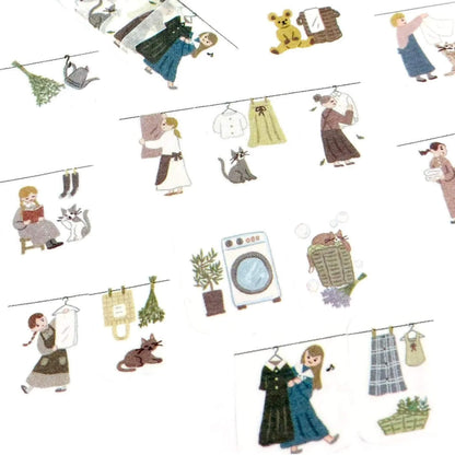 Bande Washi Sticker Roll - Laundry Day Together - Me and My Cat