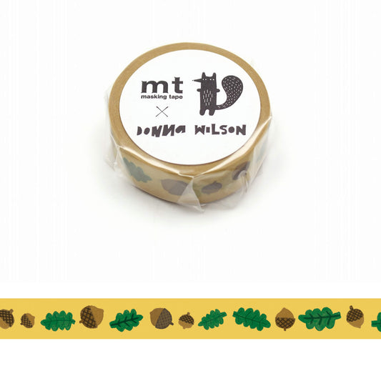 mt × Donna Wilson Washi Tape - Leaves & Acorns [15mm] [Washi Tejp]