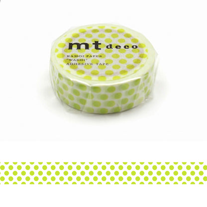 mt deco Washi Tape - Dot - Lime [15mm] [Washi Tejp]
